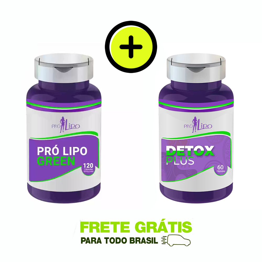 Pró Lipo Green - 120 Cápsulas + Detox Plus - 60 Cápsulas