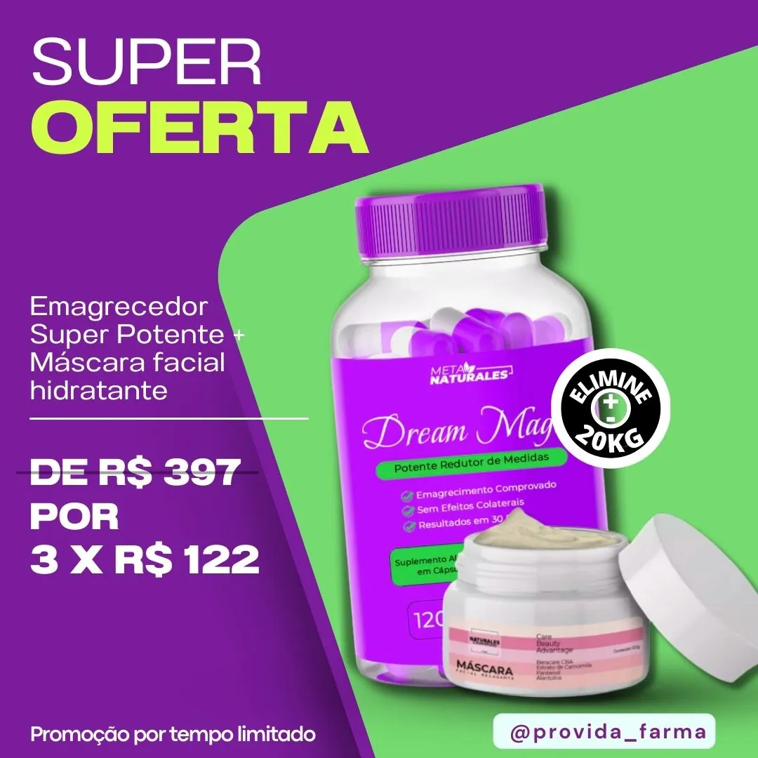 Oferta - Dream Magic - 120 Cápsulas + Máscara Fácial Relaxante