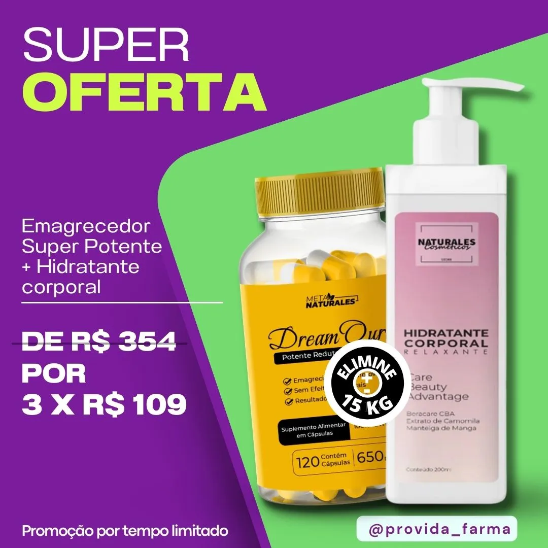 Oferta - Dream Ouro - 120 Cápsulas + Hidratante Corporal Relaxante